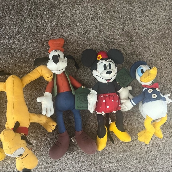 TOKYO DISNEYLAND VINTAGE SET OF PLUSH MICKEY MOUSE MINNIE DONALD DUCK GOOFY PLUT - Picture 3 of 14